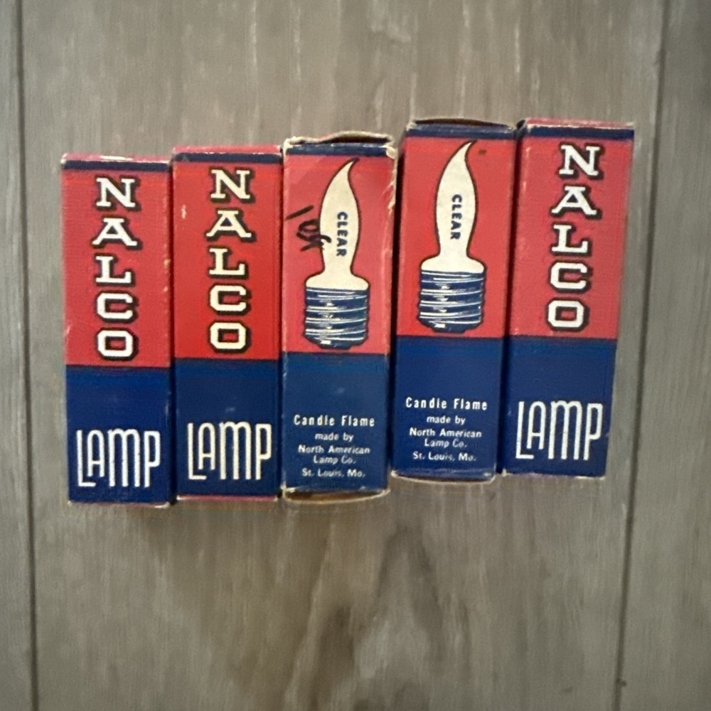 NALCO Candle Flame Bulbs Clear Original Boxes NOS Vintage Lot of 5